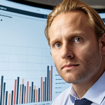 **

Prompt: A well-lit stock market graph overlayed on a confident investor's face. The graph highlights value investing, with a focus on low P/E ratios and potentially undervalued Swedish companies. The scene is set in a modern office in Stockholm.

**